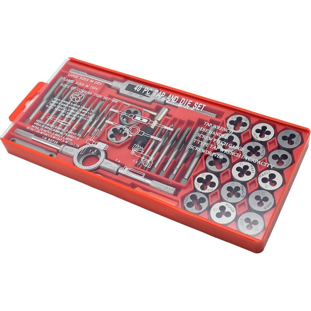 máy cắt sắt lưỡi hợp kim hitachi Khai thác dây set set 40 mảnh tap tap die Cờ lê khai thác set tap taper tap tap tap mũi khoan từ