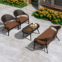 [Длинный диван]+два [одиночный диван]+[Большой журнальный столик] (включая подушку)/