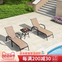 Outdoor lounge chair beach chair beach pool Teslin Lying bed Hotel balcony leisure bench