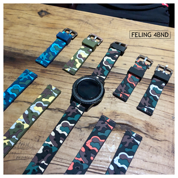 72H出貨 佳明 Garmin Vivoactive 3 HR 手錶帶 矽膠迷彩 替換腕帶 20MM 環保硅膠