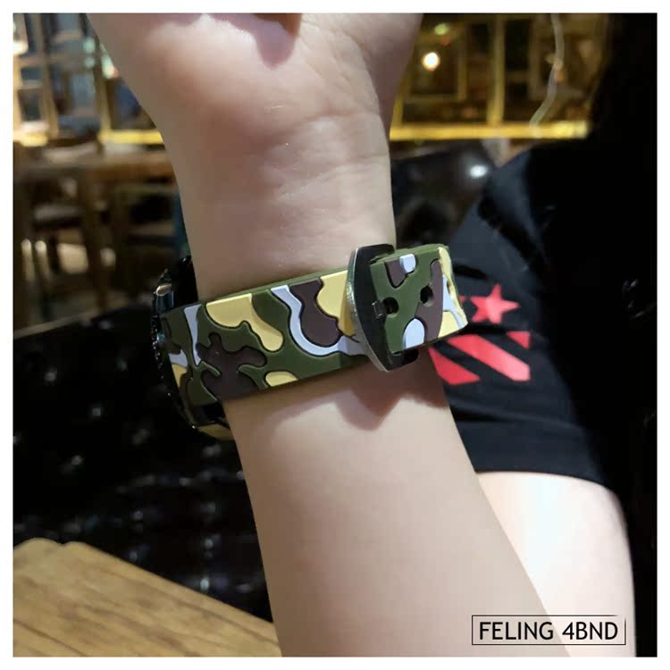 72H出貨 佳明 Garmin Vivoactive 3 HR 手錶帶 矽膠迷彩 替換腕帶 20MM 環保硅膠