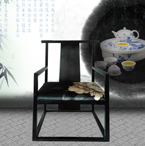 New Chinese style Chair Circle Chair Solid Wood Casual Chair Single Cloth Art Sofa Chair Hotel Living Room Cassette Tea Chair