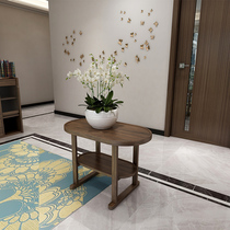 New Chinese solid wood corner Several imported Hupeach wood Zen Dining Hall Furniture Square Side A Few Tea Table Furniture Custom