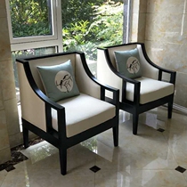 New Chinese solid wood Living room sofa Modern minimalist Villa Prototype house sofa Sofa Chair Hotel Clubhouse Sofa
