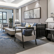 New Chinese Sofa Composition Modern Simple Light Luxury Furniture Full Solid Wood Cloth Art Zen Living-room Hotel Decent Room Custom