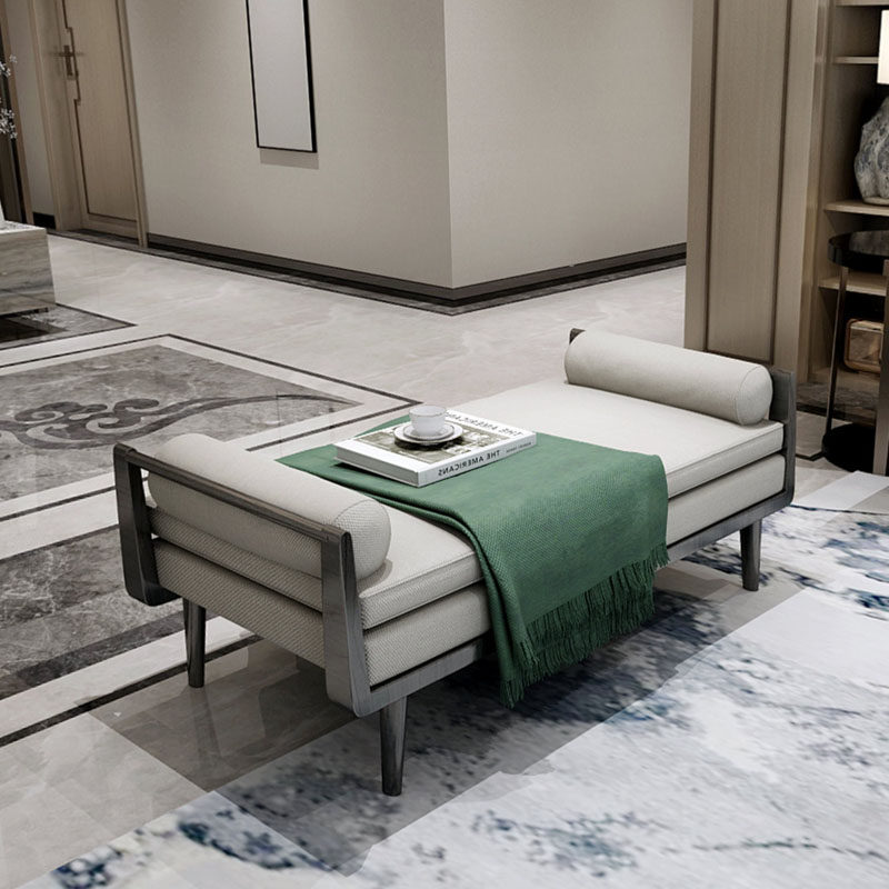 New Chinese solid wood bedroom Bed Tailstool Modern Villa-style Dining Room Your Courteslate tatami Tatami Cloakroom Changing Shoes stool