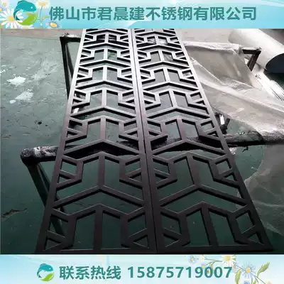 Black titanium alloy without fingerprint stainless steel screen brushed smooth mirror black titanium alloy screen partition customized production