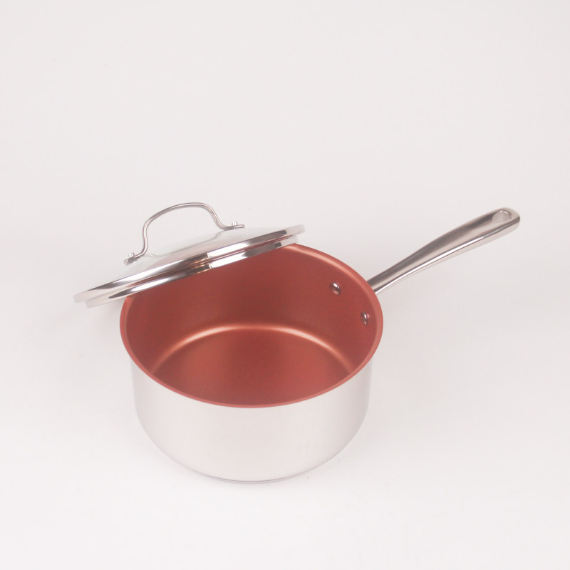 Foreign trade Export USA Original dress 20cm No oil smoke coating Non-stick Milk Pan Composite Bottom can be made into dishwasher