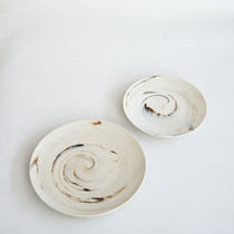 LZ Lu* classic marble pattern new bone china multicolored mud underglaze color household commercial dish plate steak plate flat plate