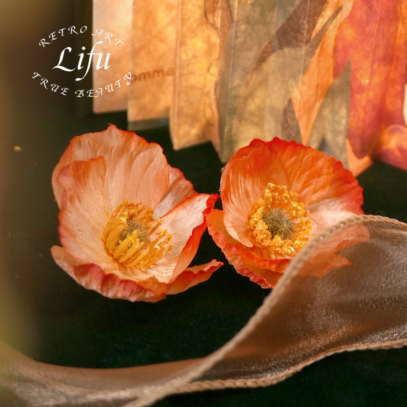 Single flower head diy simulation flower flower wedding flower wall corsage headdress oil painting style material hand-made material