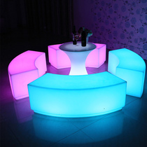 LED light-emitting creative fashion outdoor tables and chairs light luxury shopping malls leisure seats park square stools garden benches