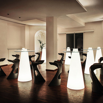 LED luminous high bar table clear bar scattered table charging colorful cocktail table round creative high table