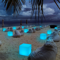 LED cube bar stool outdoor event exhibition square light party conference KTV remote control light bar stool