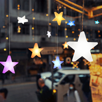 LED luminous star chandelier outdoor courtyard pentagram star light commercial Meichen party window decoration hanging lantern