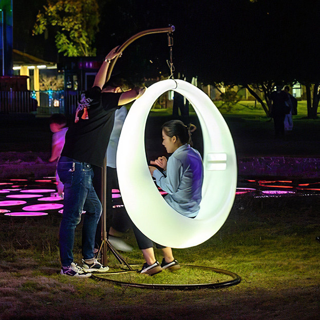 LED Hair Optical Network Red Moon Swing Autumn Thousands Outdoor Solar Courtyard Square Outdoor decoration Beauty Chen creative hanging chair 
