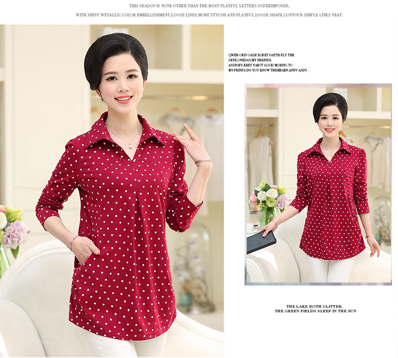 Áo sơ mi nữ đáy quần cotton dài tay cỡ lớn rộng rãi áo sơ mi nữ trung niên áo thun nữ trung niên áo khoác nữ trung niên