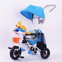 Childrens music tricycle foldable cartoon Paululu bicycle trolley treasure bicycle Korean baby Light