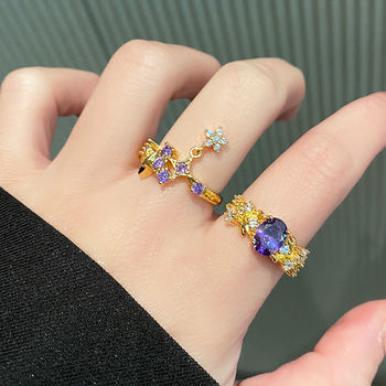Purple star ring for women 2026 new niche design