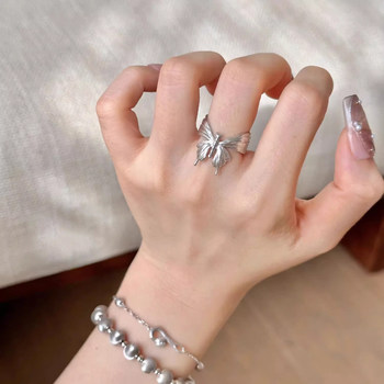 Silver butterfly ring for women ~ light luxury and exquisite style