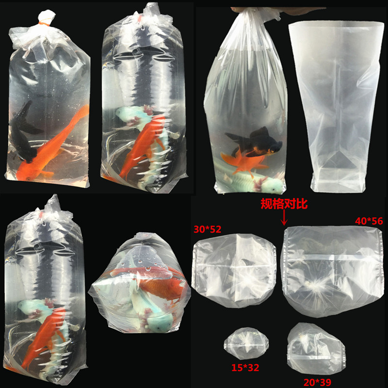 Thickened water group Packing Bag Four Corner Bags Ornamental Fish Packing Bag Square Bottom Plastic Bag Oxygen airbags Bags Live Fish