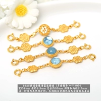 109# серебряная полукруглая цепочка с инкрустацией аквамарином