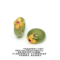 Кольцо для бега из хэтянского нефрита, инкрустированное серебром.