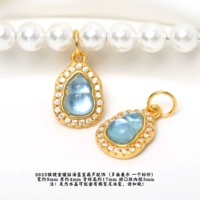 Серебряный кулон в виде тыквы с аквамарином и бриллиантами 119 #