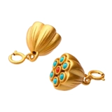 Подвеска, красная бирюзовая инкрустация камня, серьги, аксессуары, S925, серебро 925 пробы, золото 24 карат