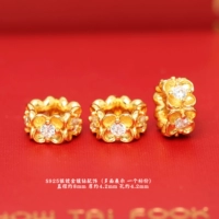 Серебро 173# с позолоченным бриллиантом диаметром 8 мм, пятигранный цветок