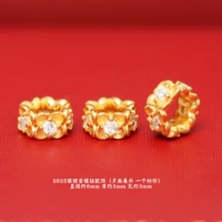 Серебро 171# с позолоченным бриллиантом диаметром 6 мм, пятигранный цветок