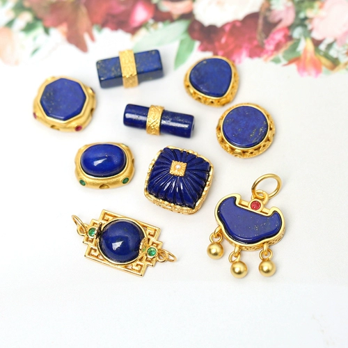 Натуральная инкрустация камня, браслет, золотые аксессуары, подвеска, серебро 925 пробы, DIY