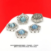 103 # серебряные инкрустированные бриллиантами и аквамарином аксессуары