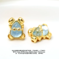 117# серебряная позолоченная тыква с аквамарином