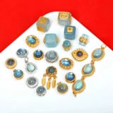 S925 старинное французское серебро, инкрустированное натуральным кристаллом аквамарина, сахарным кубиком, золотые аксессуары, браслеты ручной работы своими руками, разделенные подвеской из бисера