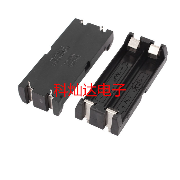 No. 7 No. 2 straight insertion battery case environmentally-friendly AAA* 2 small black clamp battery holder SMD 7th section with small black clamp