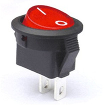 KCD1-2 boat type round switch round switch red button 3A 250V diameter 15mm 2 feet 2 gears
