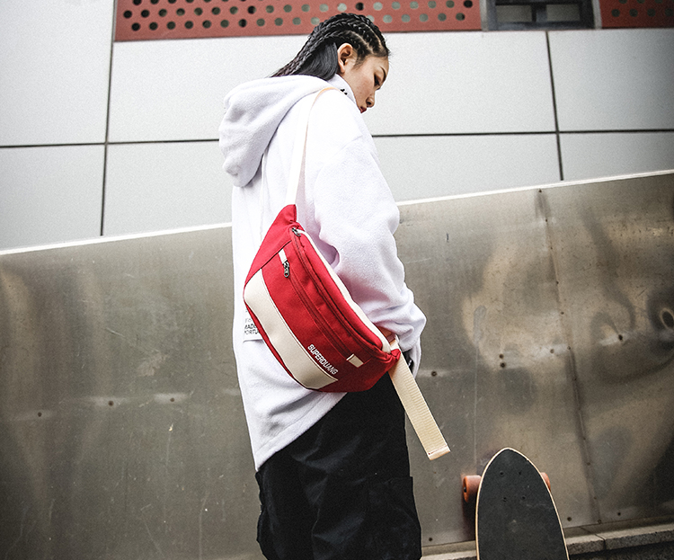 Túi ngực Hàn Quốc thời trang đường phố nam xu hướng túi hip hop Túi vải Oxford túi đeo vai Messenger túi nữ đơn giản - Túi của con người túi xách đeo chéo