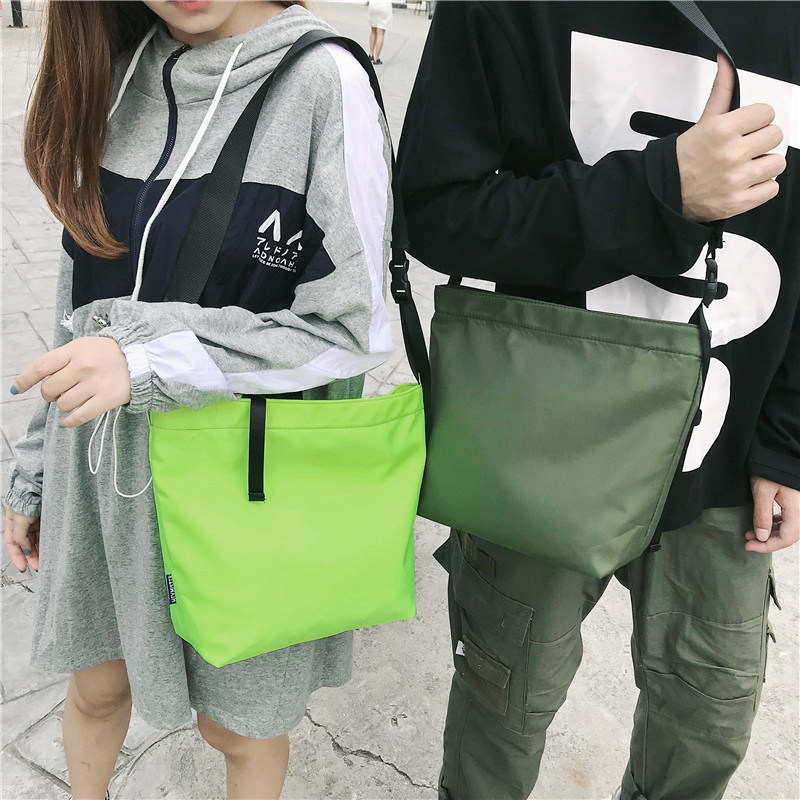 2022 new waterproof nylon diagonal bag men's tide brand sports shoulder bag hip-hop small shoulder bag slanting shoulder bag forgive green