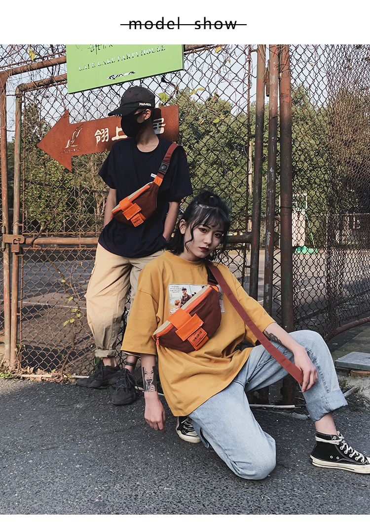 Thương hiệu hip hop thủy triều nguyên bản quốc gia in xu hướng túi đeo vai nam 蹦 di túi Messenger túi ngực túi nam và nữ - Túi của con người túi xách nữ juno