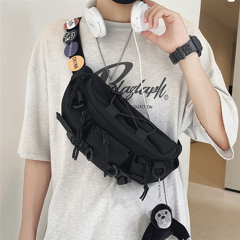 Chest bag Male Tide Card Tooling Men's Bag Sloped Satchel Bag Casual Small Satchel Boy Purse Single Shoulder Bag Woman Backpack-Taobao