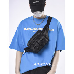 Chest bag men's trendy workwear style crossbody bag ins trendy small bag men's sports small shoulder bag functional waist bag shoulder bag