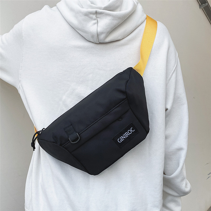 Boy Satchel Chpins Chains Chest Bag Slanted Satchel Fashion Trends Men's Bag Single Shoulder Bag Casual Backpacker Male Tide-Taobao