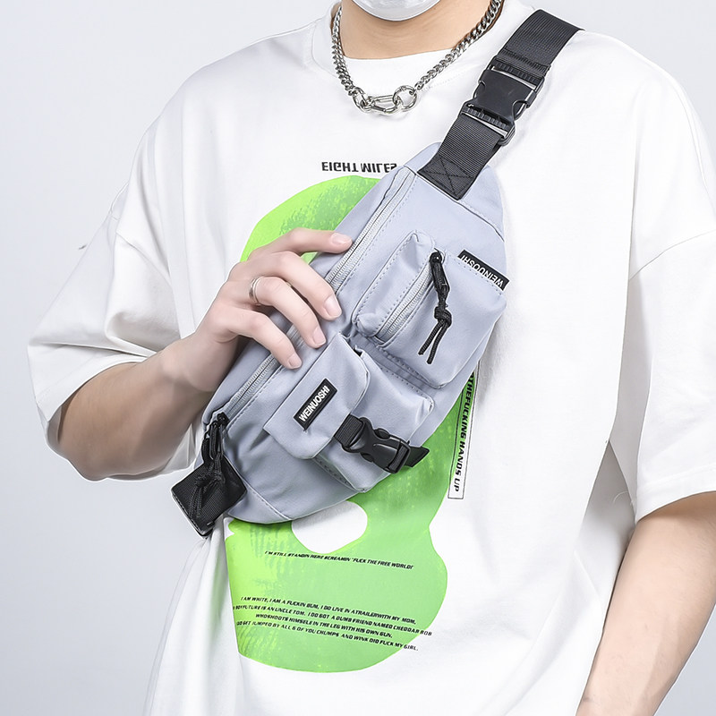 SUNMAN Chest Bag Men's Tide Bag Men Sports Satchel Boomer Purse Single Shoulder Bag Individuality Tooling Backpack-Taobao