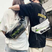 Chest bag mens personalized transparent bag street trendy brand crossbody bag ins trendy small bag summer boys waist bag shoulder bag