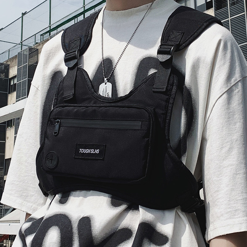 Tide Card Tactical Charter charter Horse Chia Bag Casual Individuality Men's Bag Ins back Heart Pack Male Chest Bag Tooling Backpack-Taobao