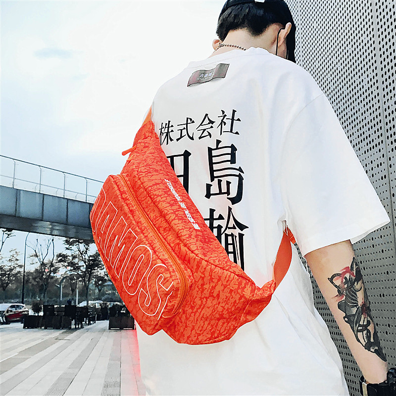 Chest Bag Male Tide Sign Big Capacity Men's Bag Individuality Street Trend Single Shoulder Bag Sloppy Satchel Hip Hop Korean version pockets