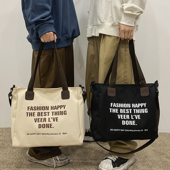 Japanese casual canvas Setsuits Men's Women's Tide Brand Student Student Class Handbag Men's Bags Bags Barbolph Body Bags