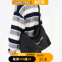 Skew Satchel Male Tide Card Large Capacity Single Shoulder Bag Student Brief Backpack Mens Day Ensemble Retro Satchel Sap Bag Tide