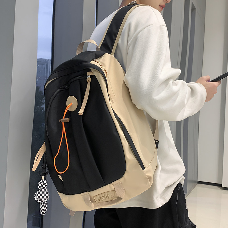 Tide Cards Double Shoulder Bag Men's Day Department Original Small Crowdschool College Students High School Boys' Men's Bag Big Capacity Travel Bag