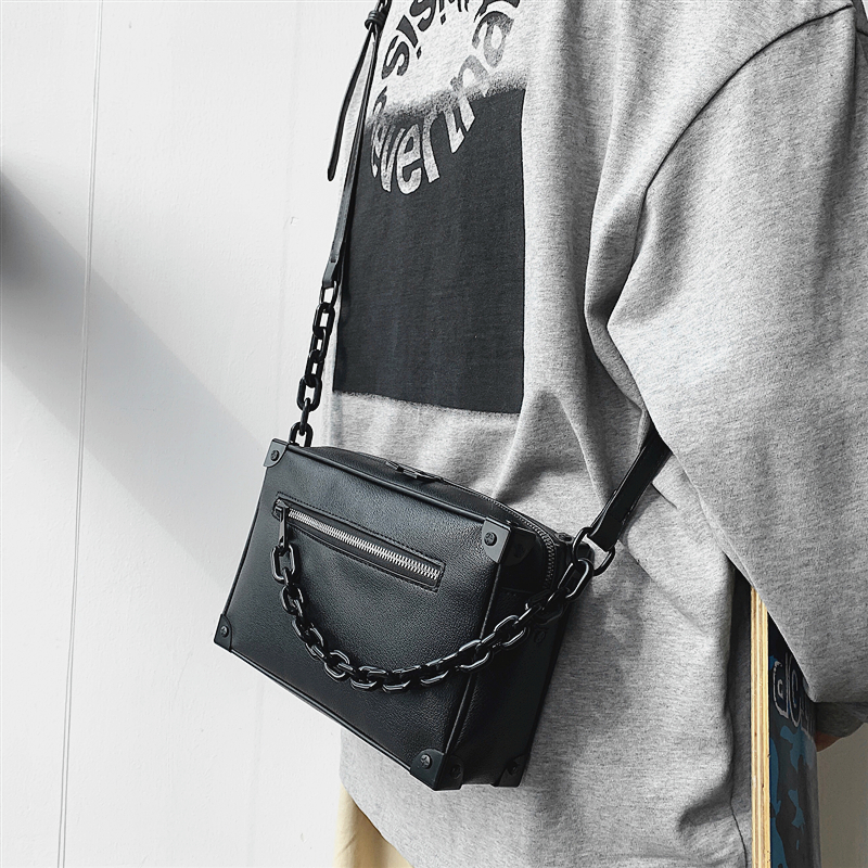 Boys' bags small cross-body bags men's small shoulder bags tide brand Japanese men's bags shoulder bags women's box bags small square bags